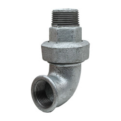 Coude union 90° galvanisé 11/2" mâle femelle à visser