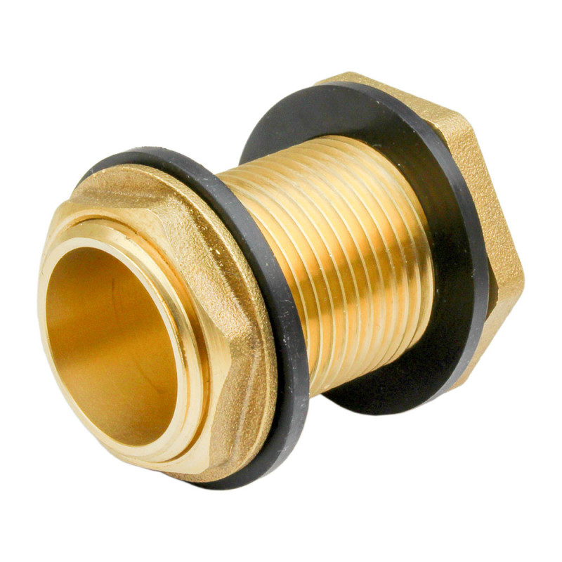 Traversée de parois laiton mâle 11/2" à visser Traversée de parois laiton mâle 11/2" à visser