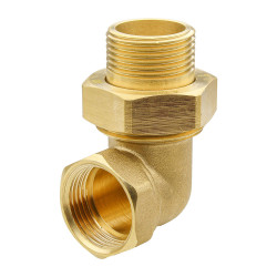 Coude union laiton 90° mâle femelle 1" à visser