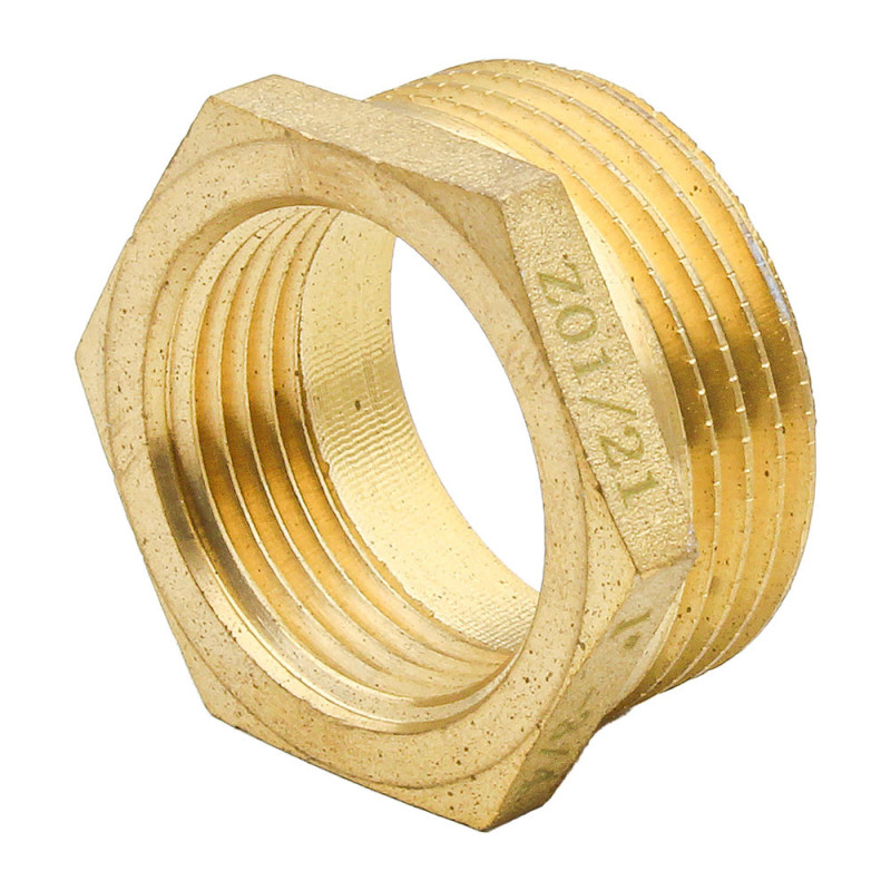 Réduction laiton 1"-1/2" mâle femelle à visser Réduction laiton 1"-1/2" mâle femelle à visser