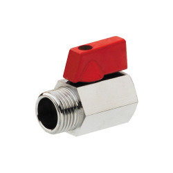Mini Vanne laiton 1/4" mâle femelle à visser PN16
