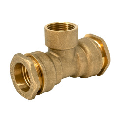 Té 90° femelle à visser laiton 20x1/2" à compression pn16