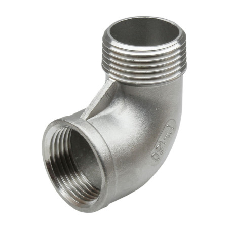 Coude inox 90° mâle femelle à visser 3/8"
