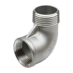 Coude inox 90° mâle femelle à visser 11/4"