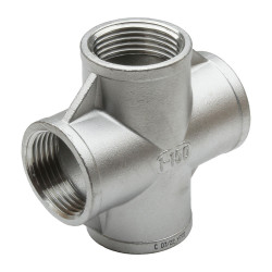 Croix inox 90°  femelle à visser 2"pour pn20