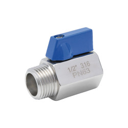 Mini Vanne inox femelle à visser 1/4" pn63